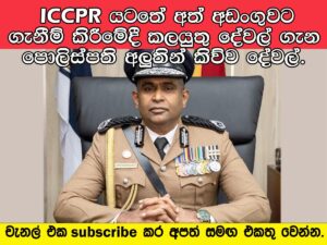 ICCPR යටතේ අත් අඩංගුවට ගැනීම් කිරීමේදී කලයුතු දේවල් ගැන පොලිස්පති අලුතින් කිව්ව දේවල්.